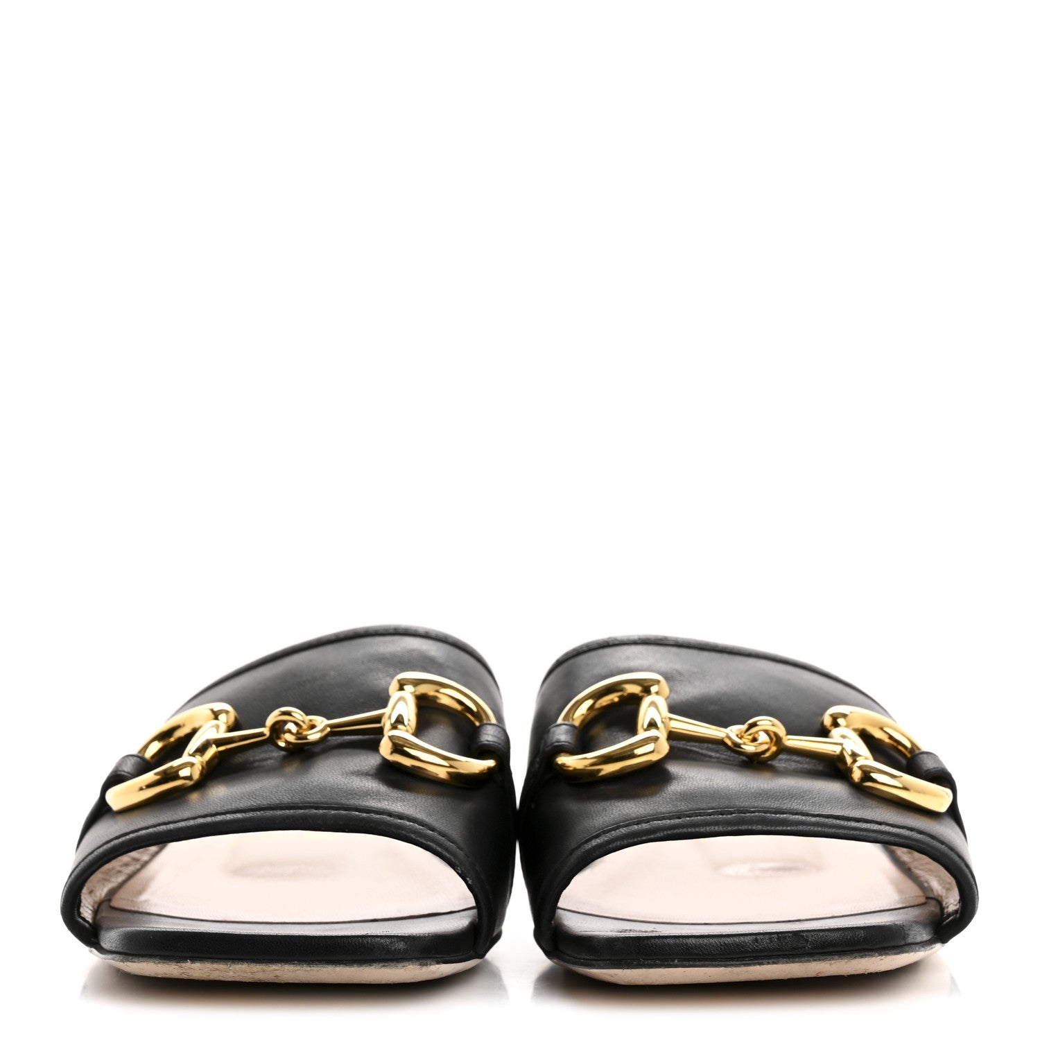 Gucci Nappa Horsebit Flat Slide Sandals 38 Black 3 of 13