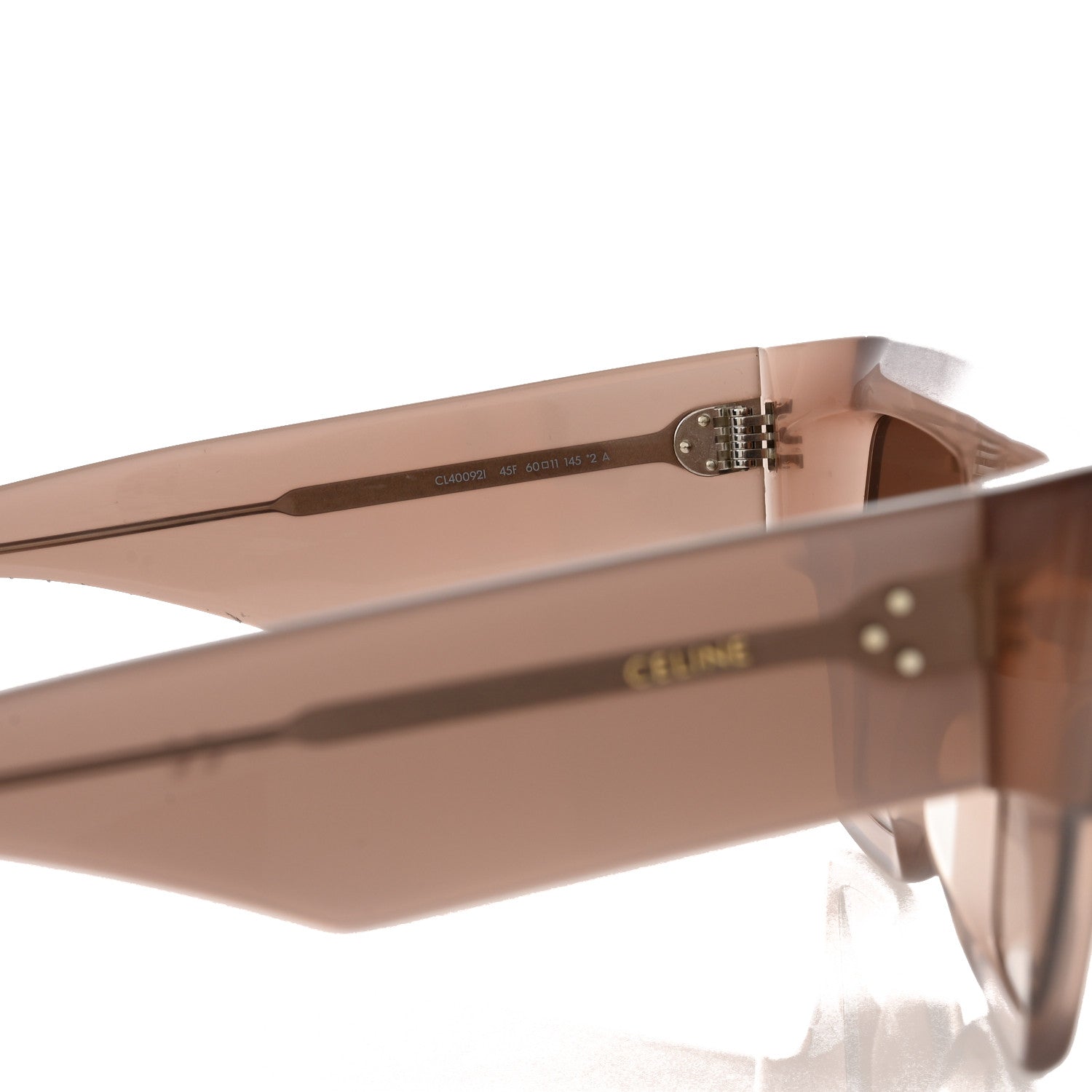 Celine Acetate Flat Top Rectangular Sunglasses CL40092I Shiny Milky Hazelnut 5 of 6