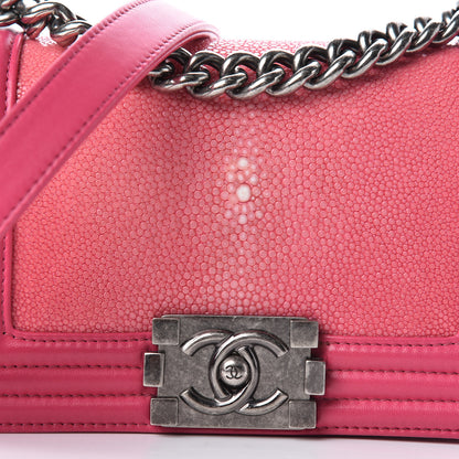 Chanel Galuchat Stingray Small Boy Flap Pink 8 of 14