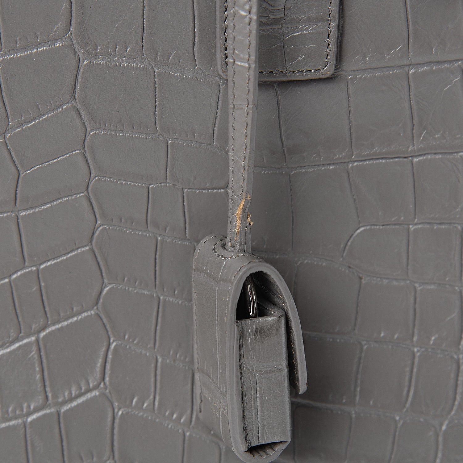 Saint Laurent Calfskin Crocodile Embossed Baby Sac De Jour Fog 23 of 23