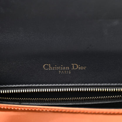 Christian Dior Metallic Patent Micro-Cannage Small Diorama Flap Bag Orange 6 of 11
