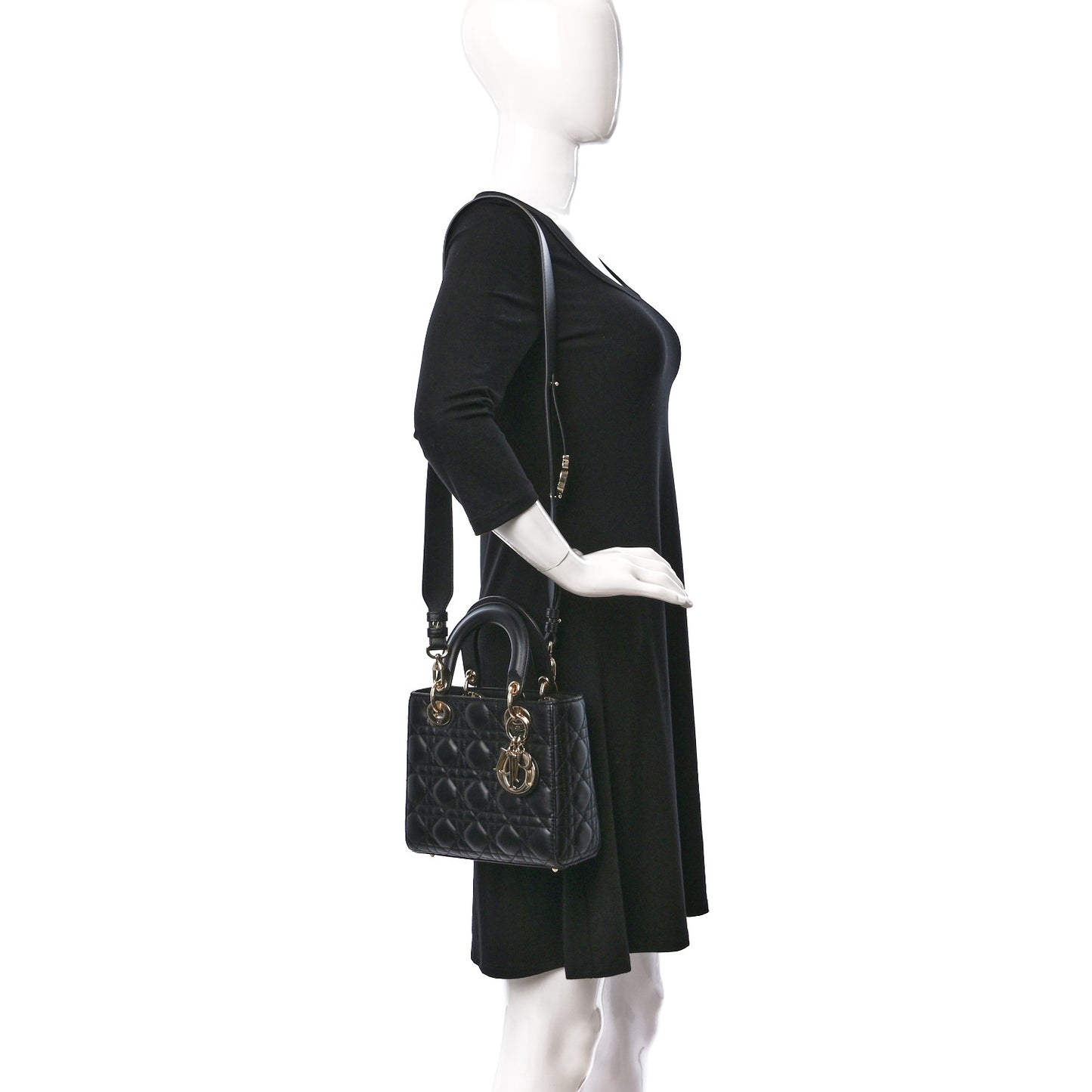 Lambskin Cannage Small My ABCDior Lady Dior Black