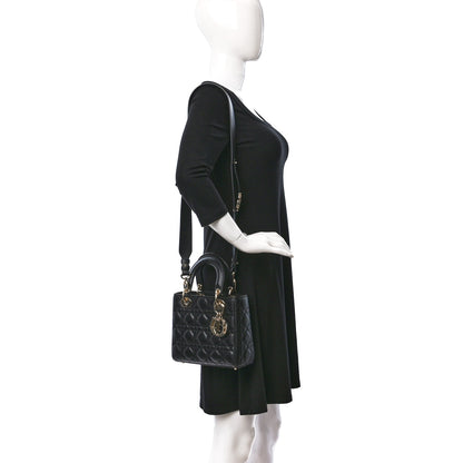 Christian Dior Lambskin Cannage Small My ABCDior Lady Dior Black 3 of 8