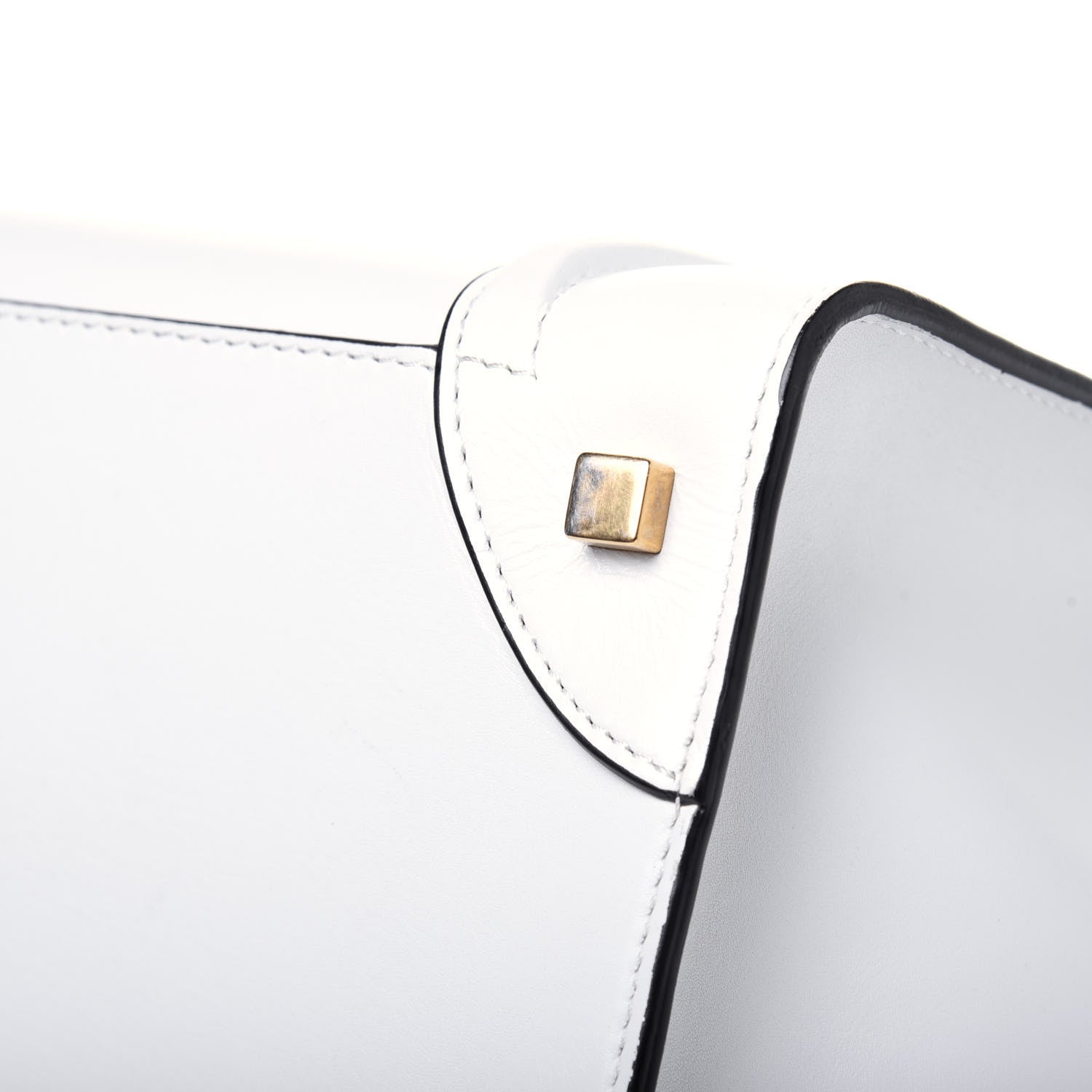 Celine Satin Calfskin Mini Bi-Color Luggage White Black 10 of 16