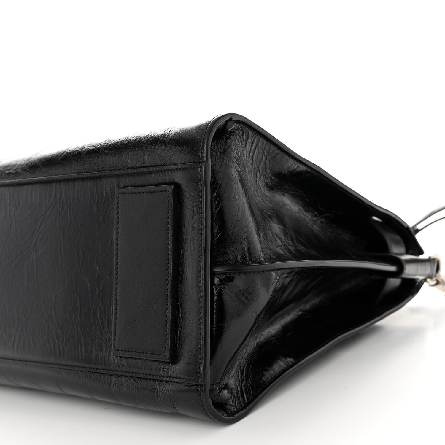 Saint Laurent Cracked Shiny Calfskin Souple 36H Sac De Jour Duffle Black 9 of 10