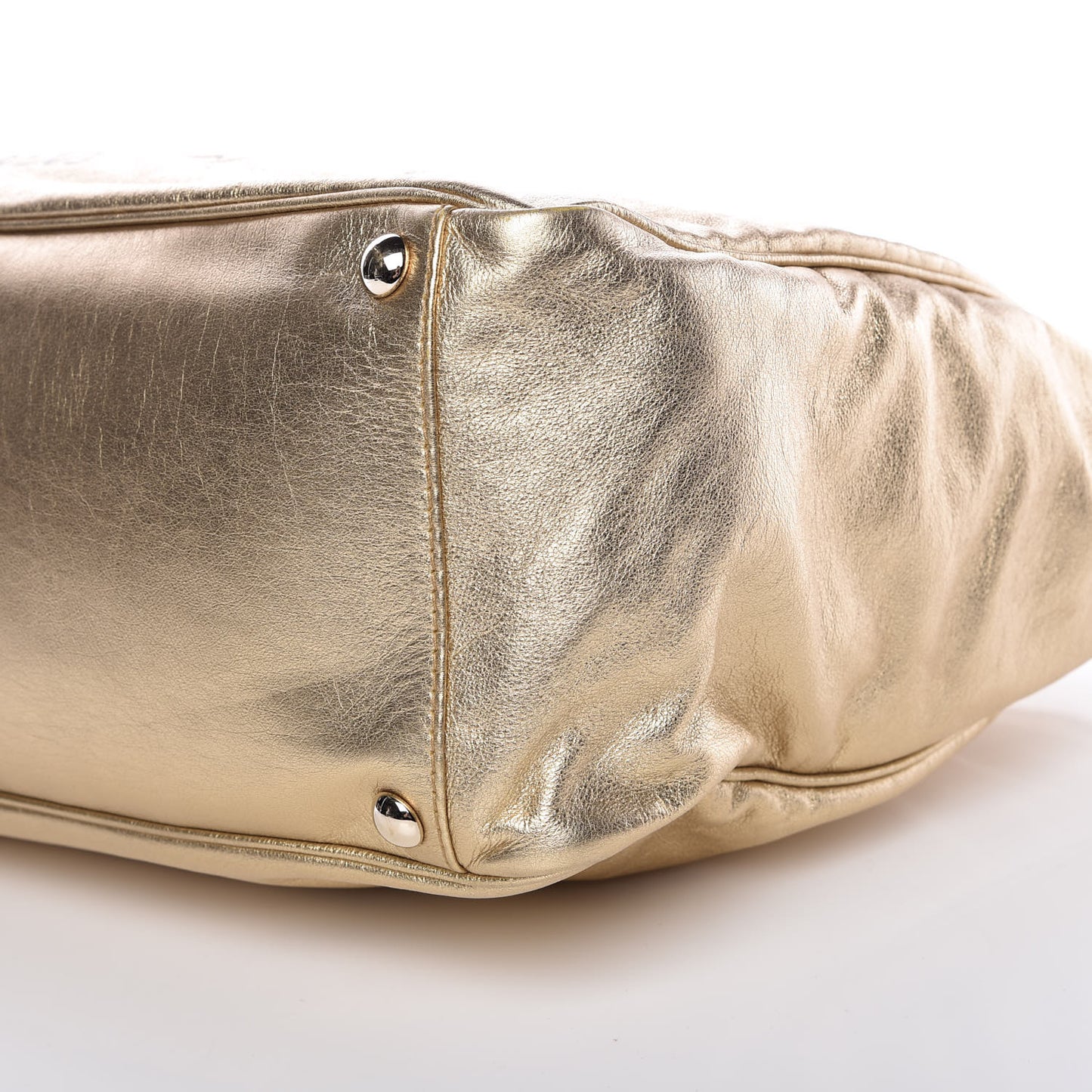 Metallic Calfskin Y-Mail Tote Gold