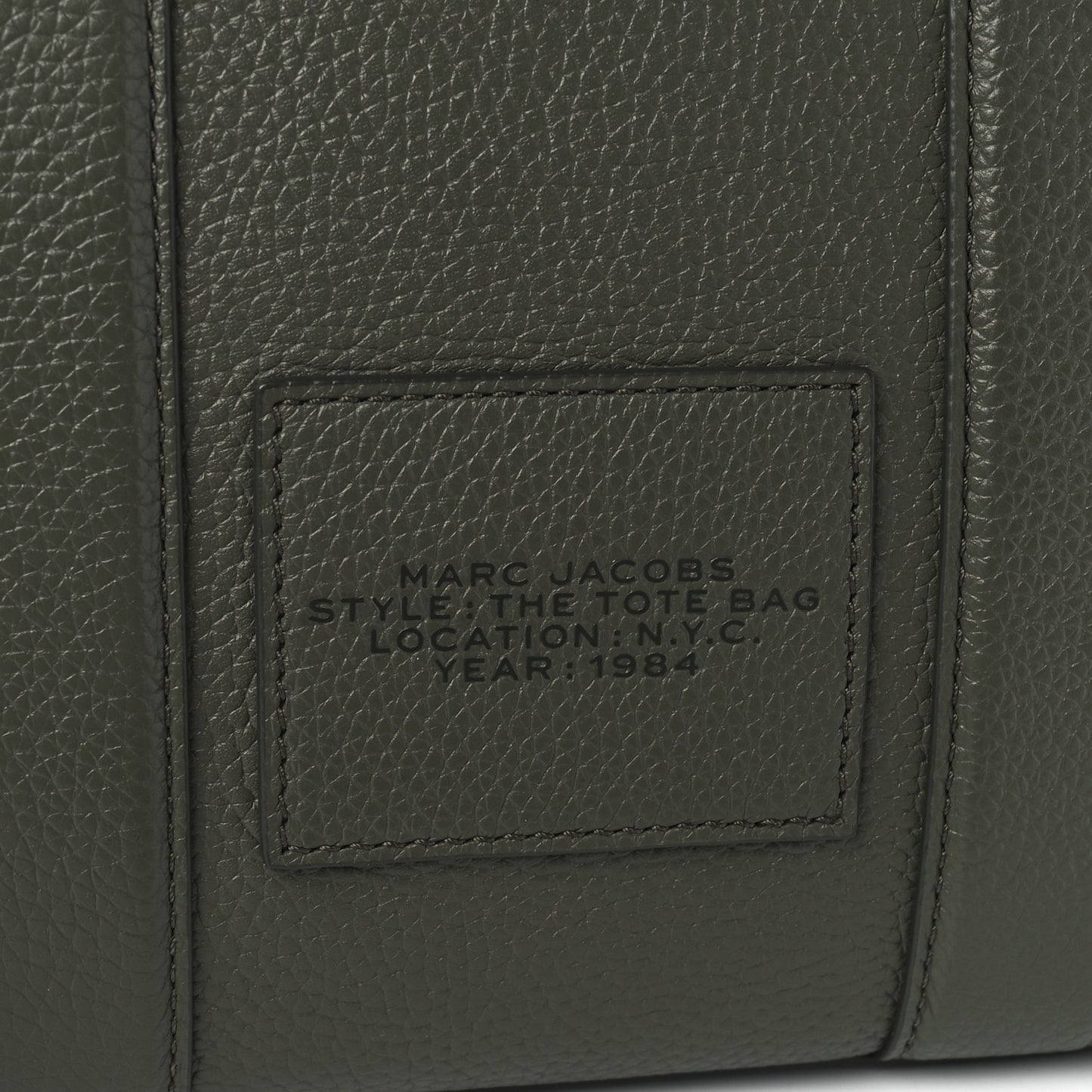 Grained Calfskin Small The Tote Bag Bronze Green