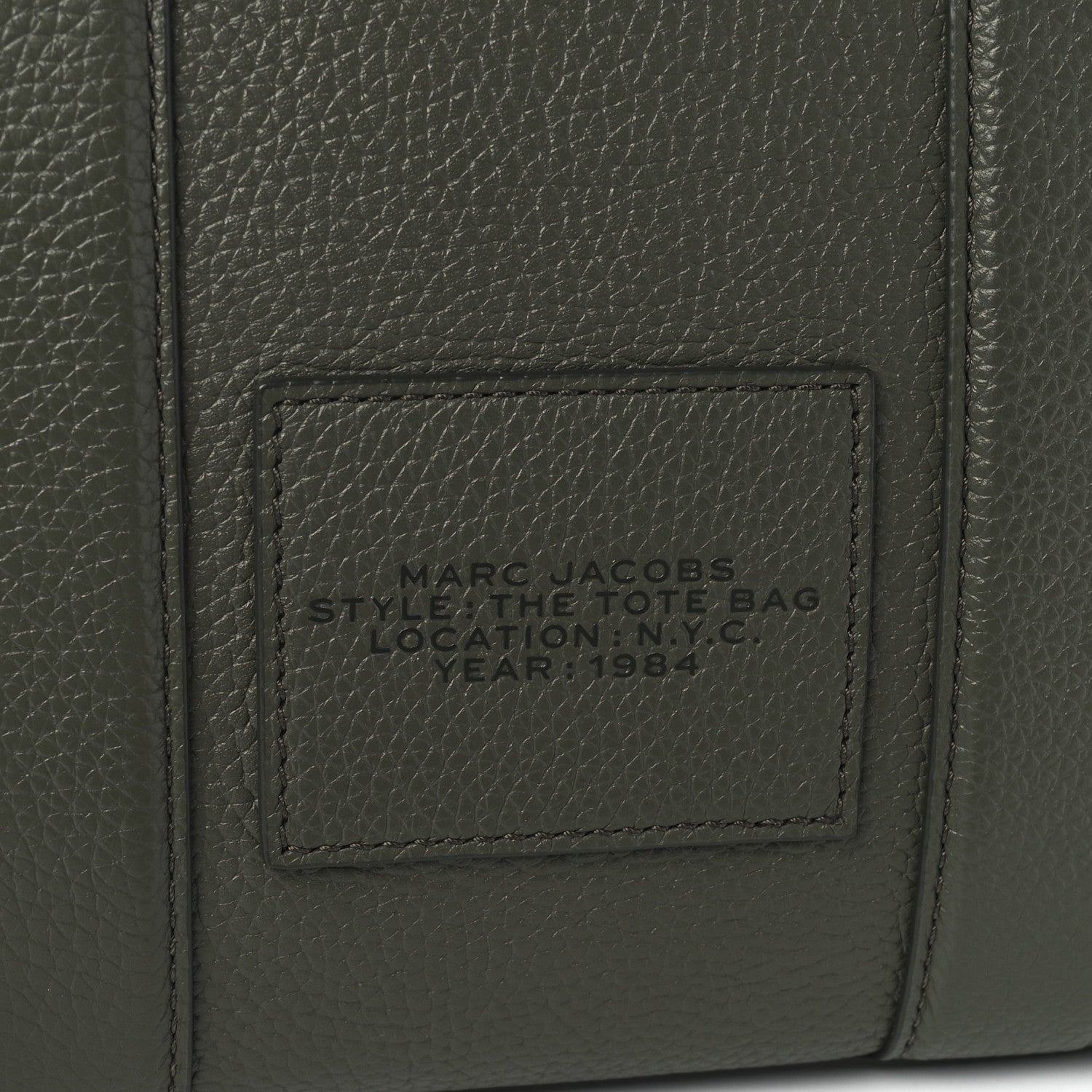 Marc Jacobs Grained Calfskin Small The Tote Bag Bronze Green 9 of 13