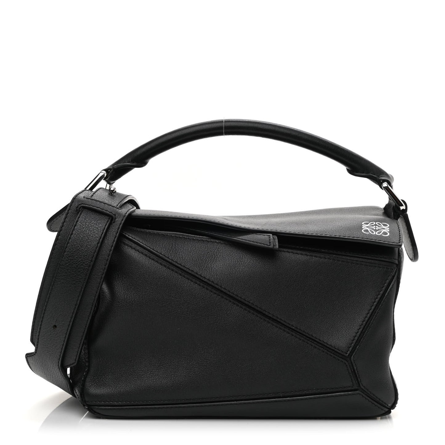 Calfskin Small Puzzle Bag Black