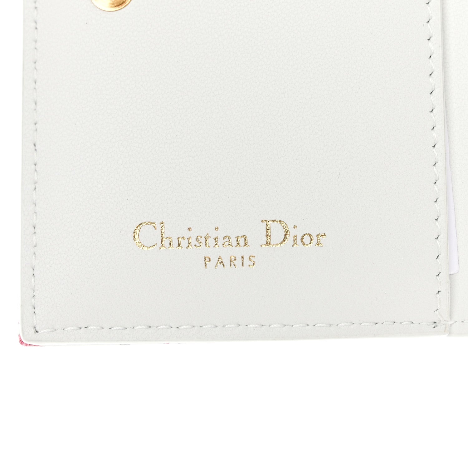Christian Dior Calfskin Floral Printed Dahlia Wallet White Multicolor 6 of 9