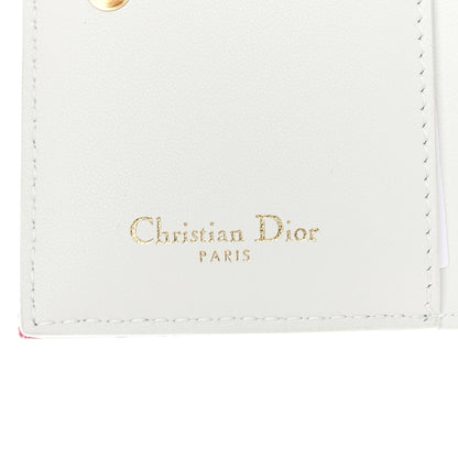 Christian Dior Calfskin Floral Printed Dahlia Wallet White Multicolor 6 of 9
