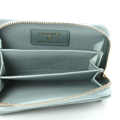 Chanel Caviar Quilted Zip Around Coin Purse Wallet Dark Green 5 of 10