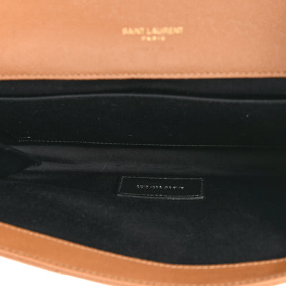Saint Laurent Grain De Poudre Matelasse Chevron Monogram Cassandre Flap Pouch Natural Dark 5 of 10