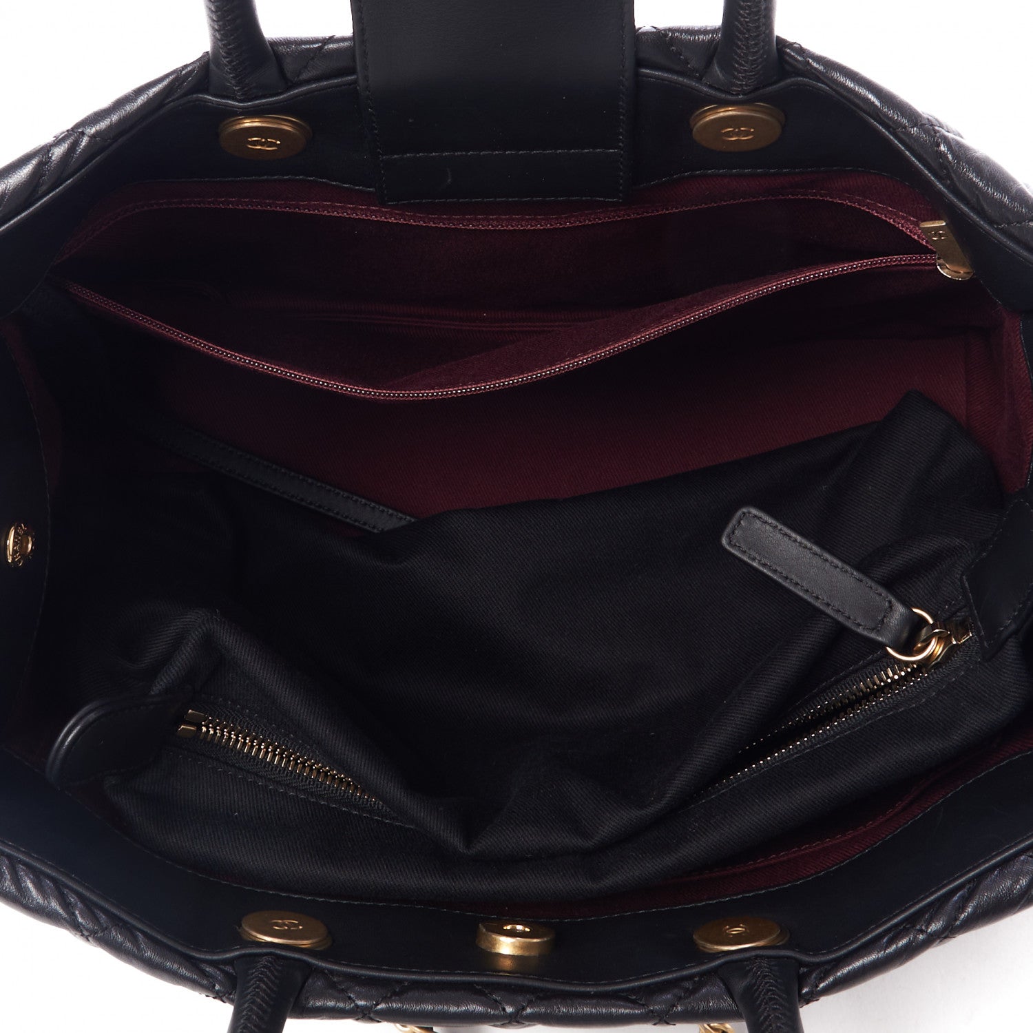 Chanel Aged Calfskin Quilted Coco Handle Shopping Tote Black 7 of 10