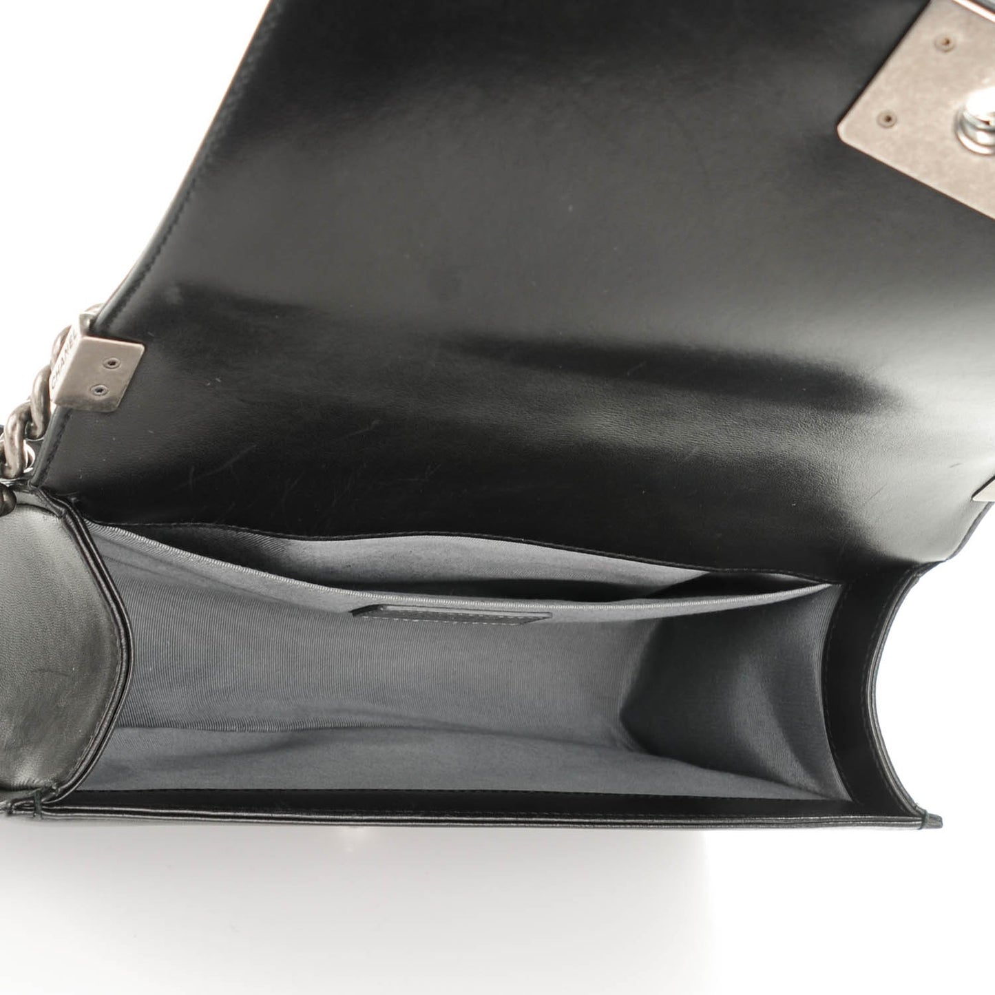 Lambskin Quilted Medium Boy Flap Black