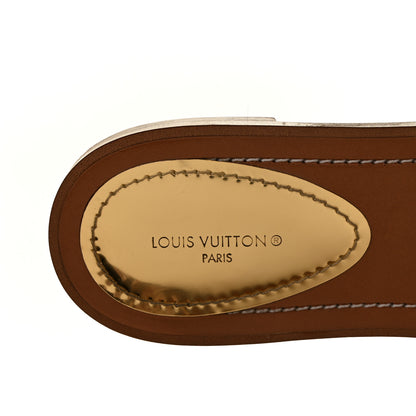 Louis Vuitton Monogram Lock It Flat Mules 38 GOld 7 of 8
