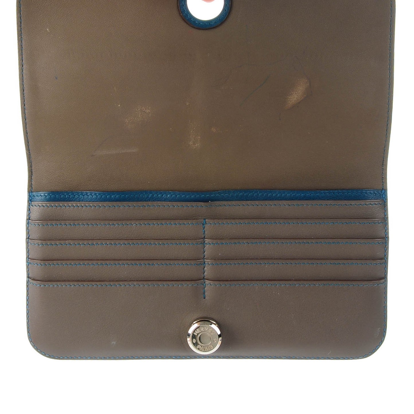Swift Dogon Recto Verso Bi-Color Wallet Etain Bleu Thalassa