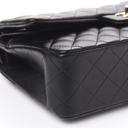 Chanel Lambskin Quilted Medium Double Flap Black 7 of 9