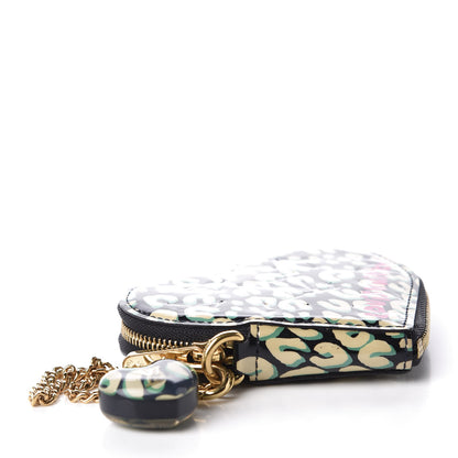 Louis Vuitton Vernis Leopard Coeur Heart Coin Purse Blue Infini 5 of 7