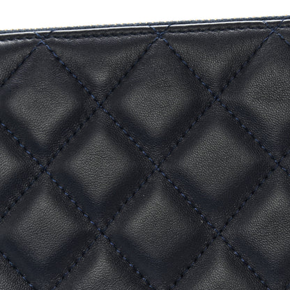 Chanel Lambskin Quilted Medium Cosmetic Case Navy Blue 11 of 12