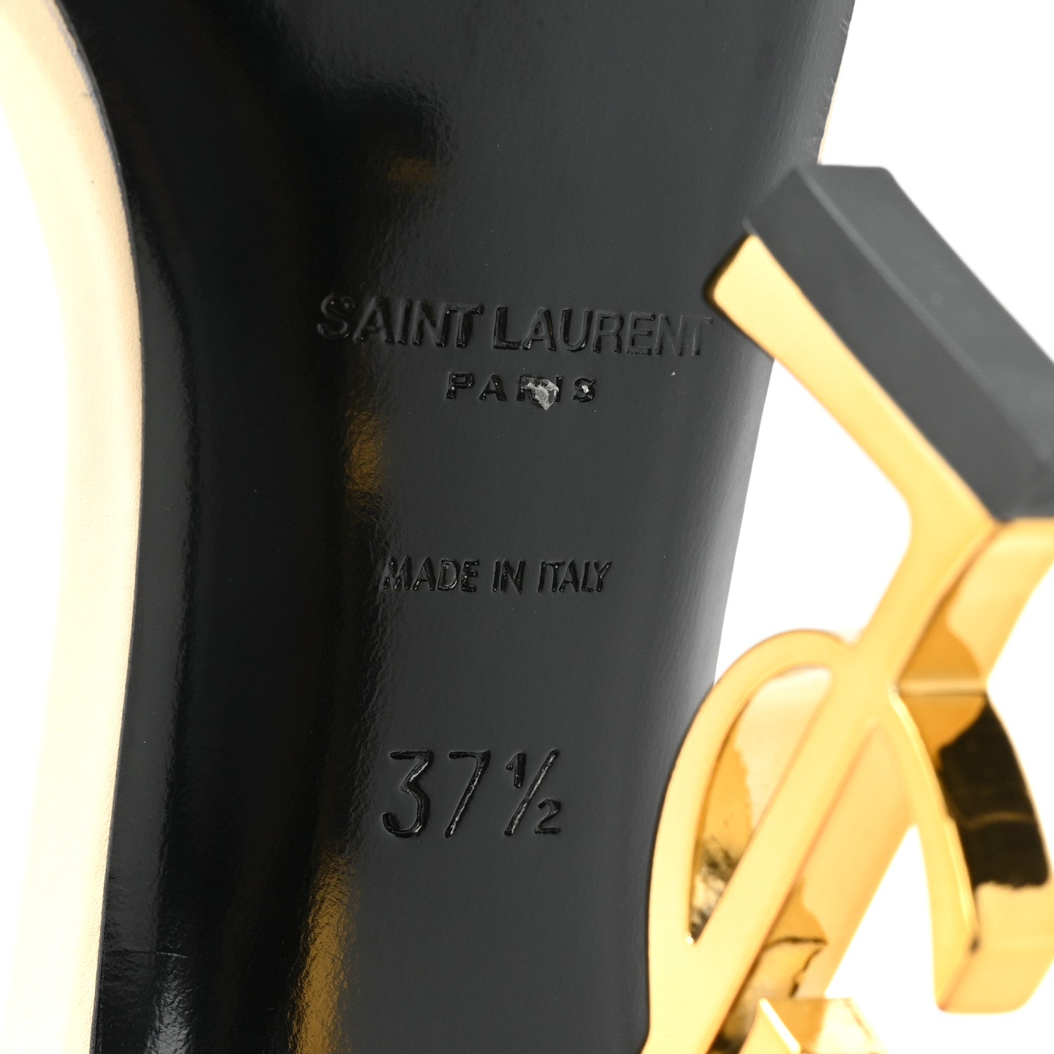 Saint Laurent Patent Calfskin 110 Opyum Sandals 37.5 Real Beige 6 of 9