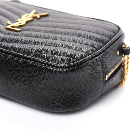 Saint Laurent Grain De Poudre Matelasse Monogram Mini Lou Camera Bag Black 8 of 9
