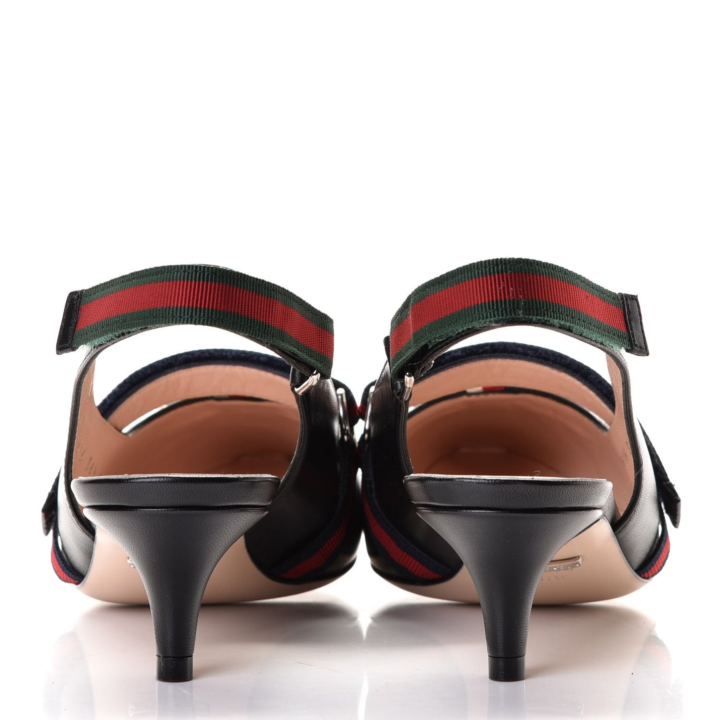 Malaga Kid Web Horsebit Low Heel Slingback Pumps 36.5 Black