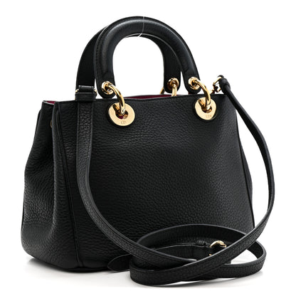 Christian Dior Bullcalf Small Diorissimo Tote Black Rose Indien 3 of 12