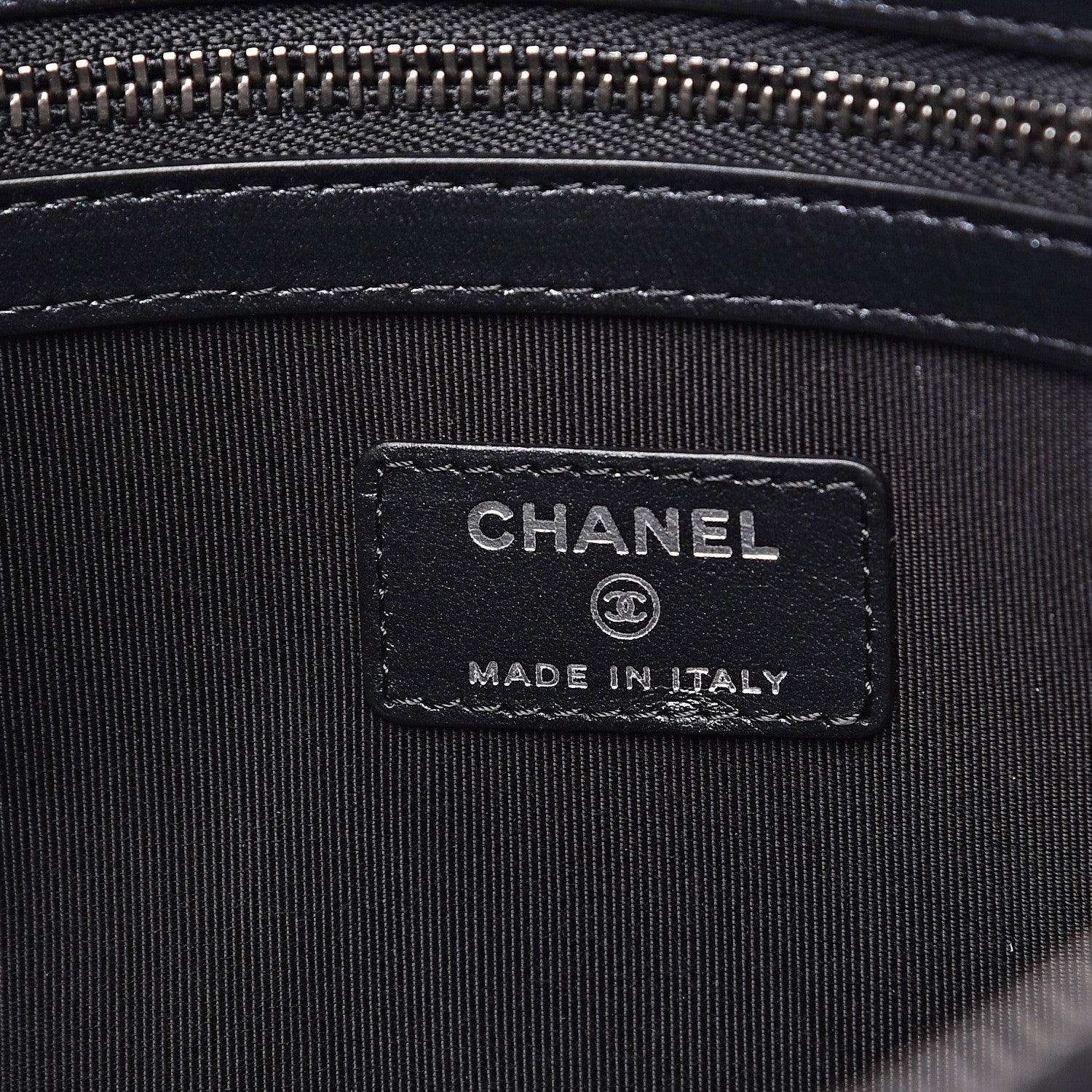 Chanel Iridescent Caviar Chevron Quilted Medium Cosmetic Case Black 5 of 11