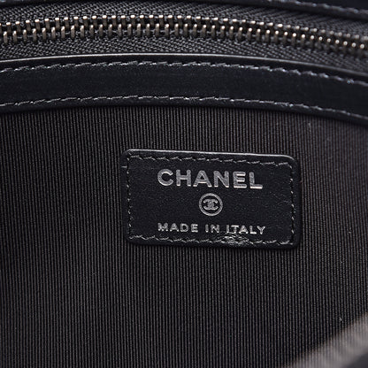 Chanel Iridescent Caviar Chevron Quilted Medium Cosmetic Case Black 5 of 11