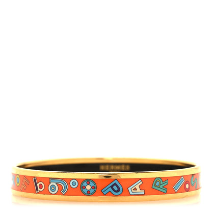 Hermes Enamel Narrow Printed Tohu Bohu Bracelet 65 1 of 5
