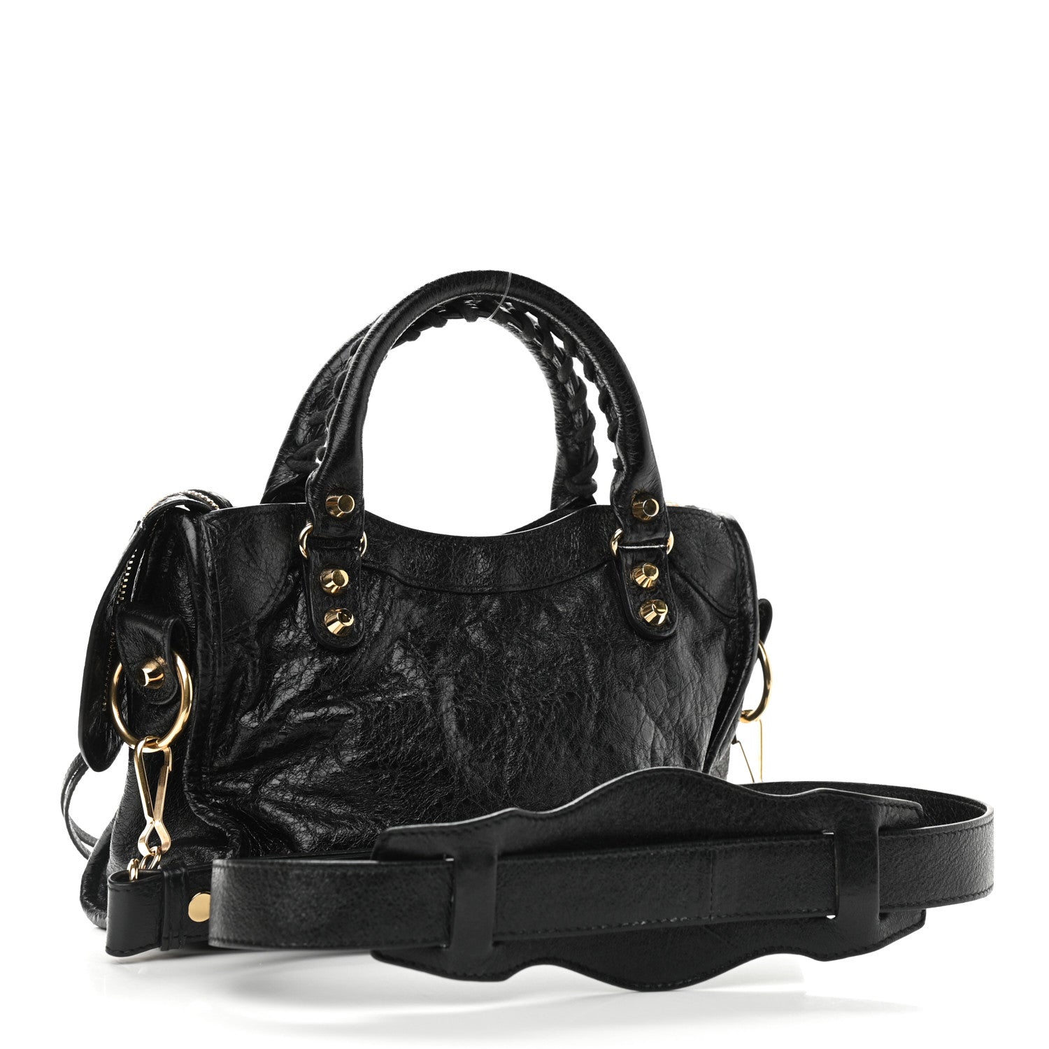 Balenciaga Agneau Classic Gold Hardware Mini City Black 2 of 9
