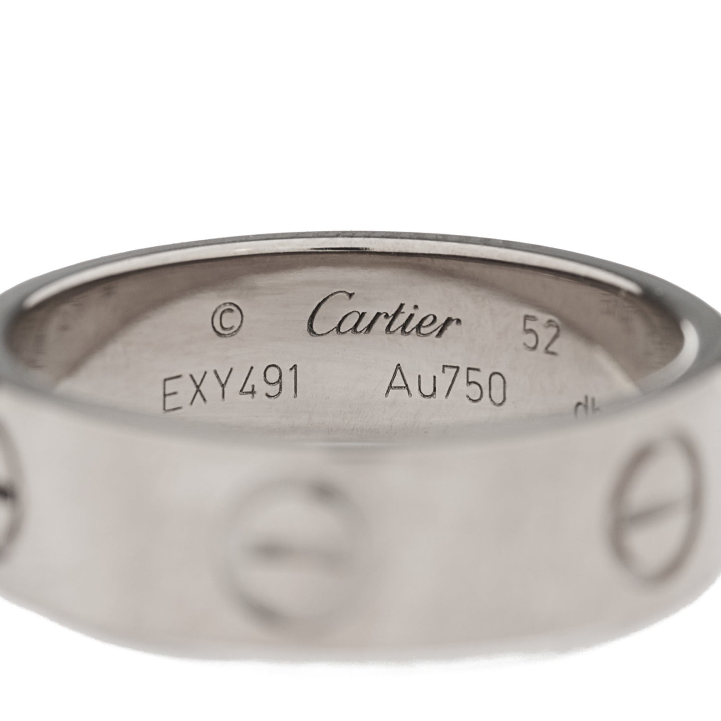 18K White Gold 5.5mm LOVE Ring 52 6