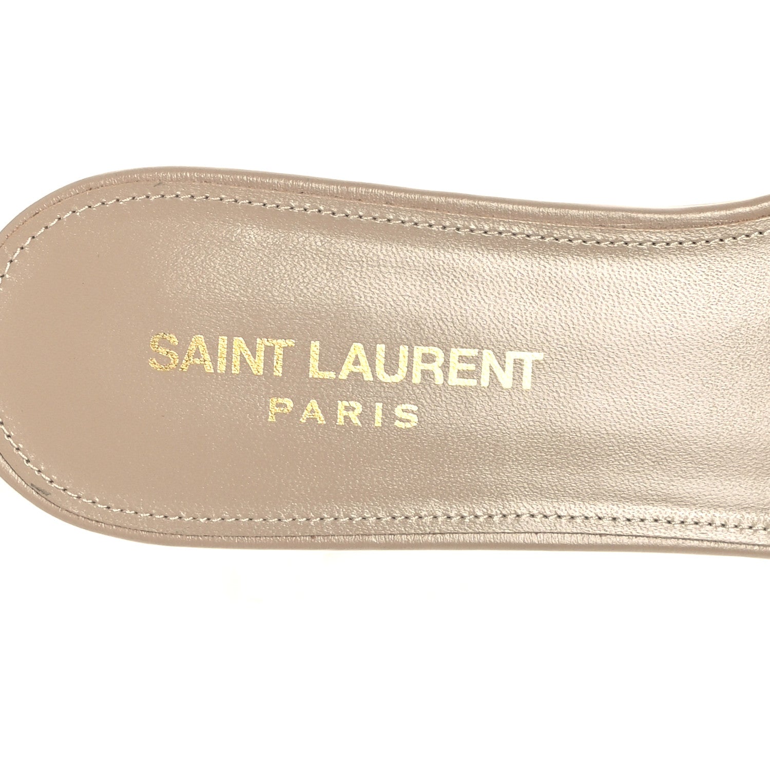 Saint Laurent Calfskin Tribute 05 Slide Sandals 38.5 Dark Beige 8 of 9