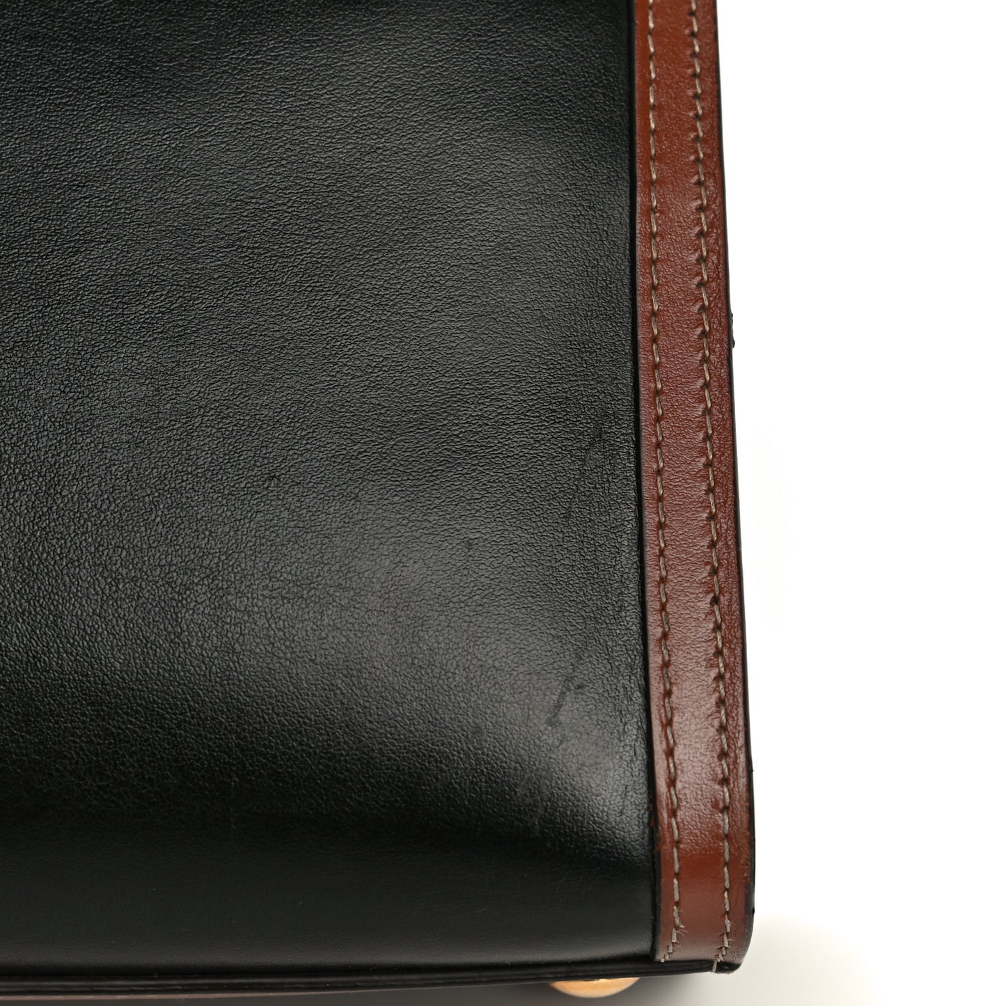 Calfskin Vintage Check Mini Two Handle Title Bag Black