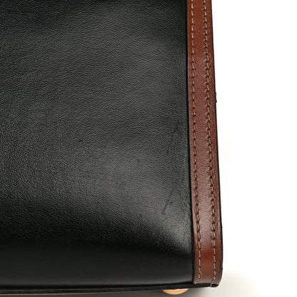 Burberry Calfskin Vintage Check Mini Two Handle Title Bag Black 22 of 24