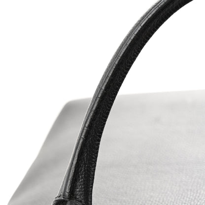 Burberry Derby Calfskin House Check Medium Banner Tote Black 14 of 15