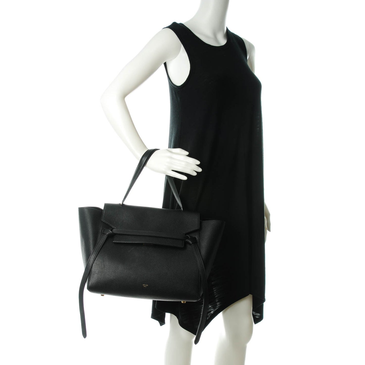 Drummed Calfskin Small Belt Bag Black