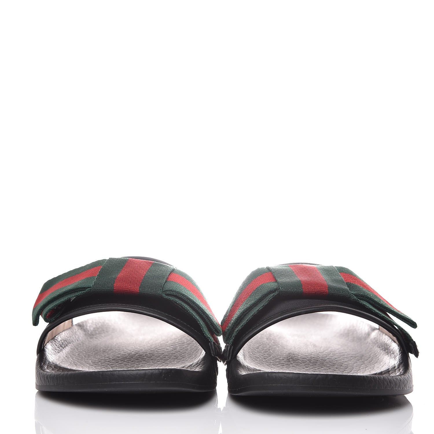 Gucci Satin Web Bow Slide Sandals 39 Black 2 of 10