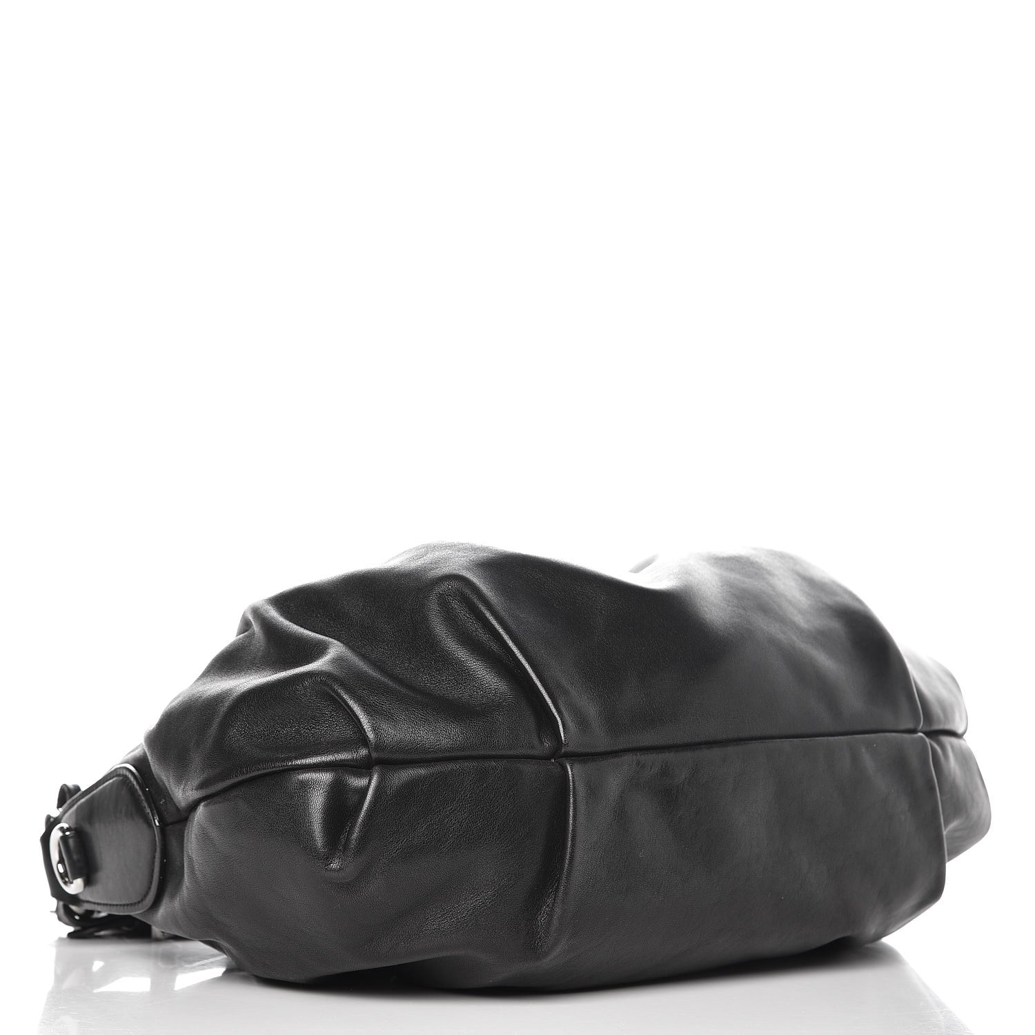 Prada Soft Calf Pleated Hobo Black 4 of 7