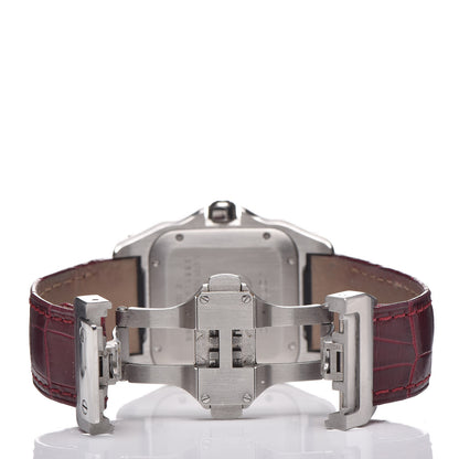 Cartier Stainless Steel Alligator 33mm Santos 100 Automatic Watch Red 10 of 10