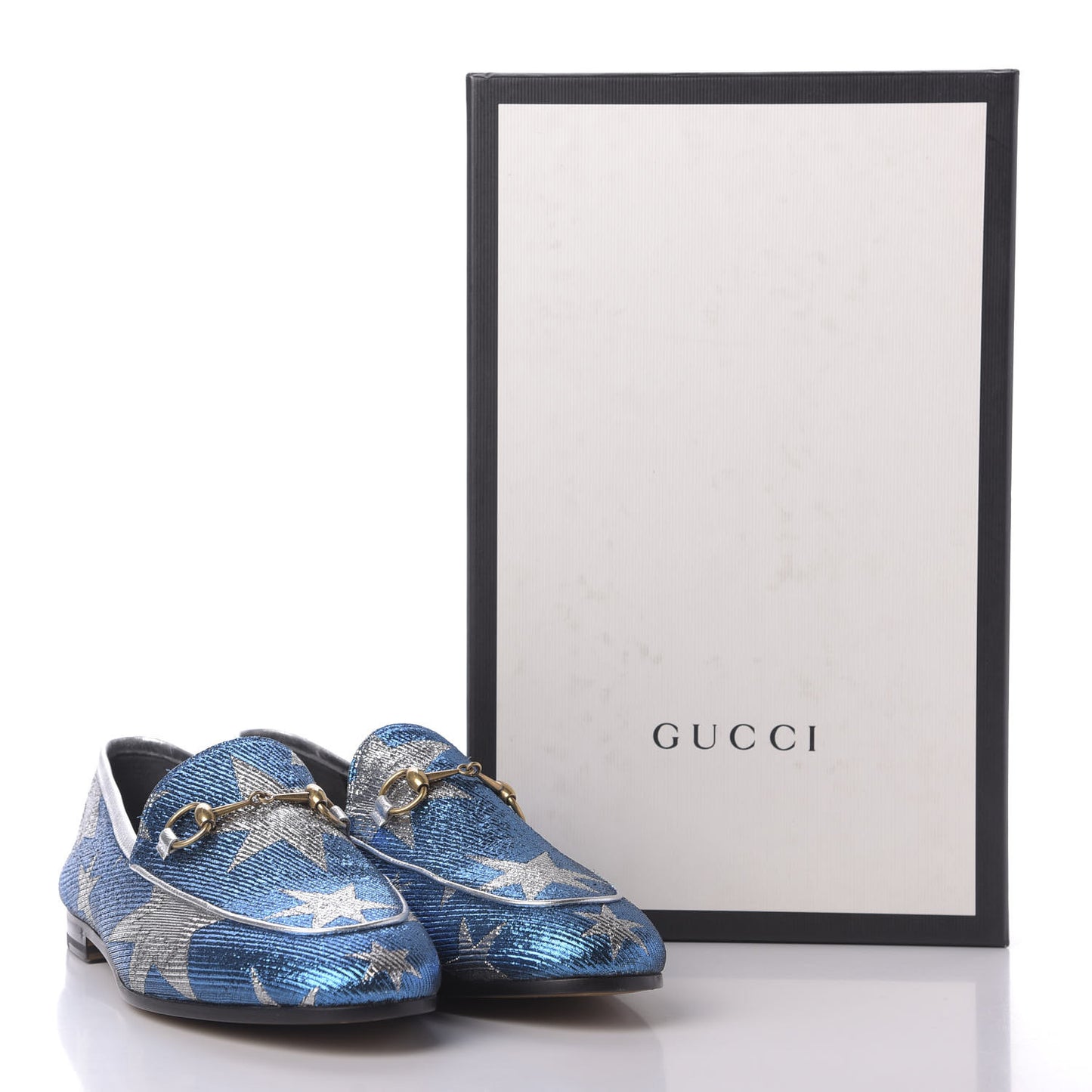 Lurex Calfskin Starry Sky Womens Jordaan Loafers 38.5 Bluette Silver