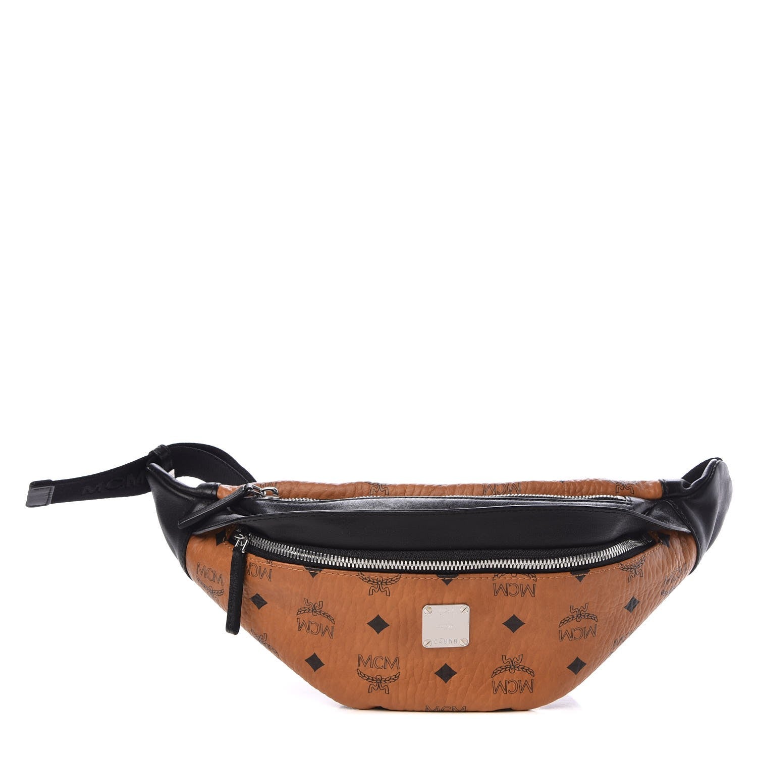 MCM Visetos Waist Bag Black Cognac 1 of 7