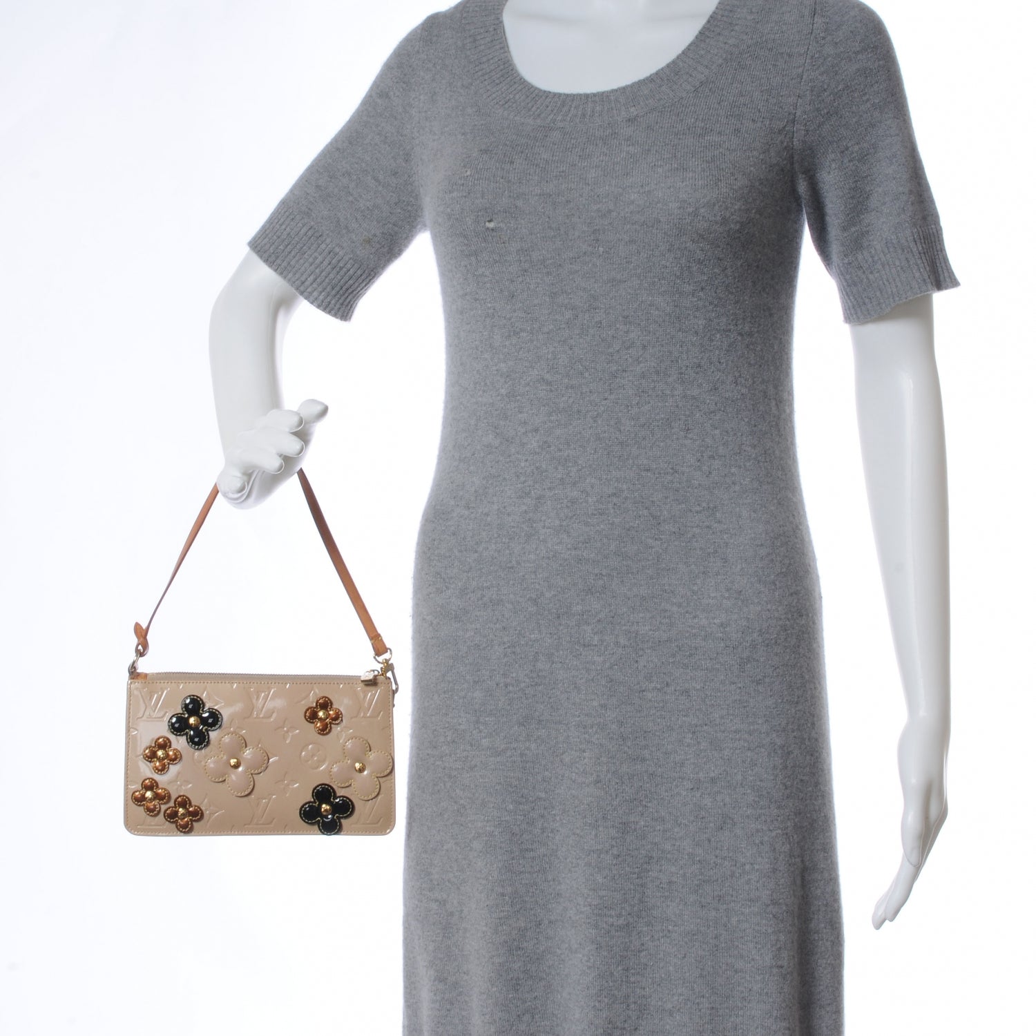 Louis Vuitton Vernis Lexington Fleurs Pochette Beige 2 of 7