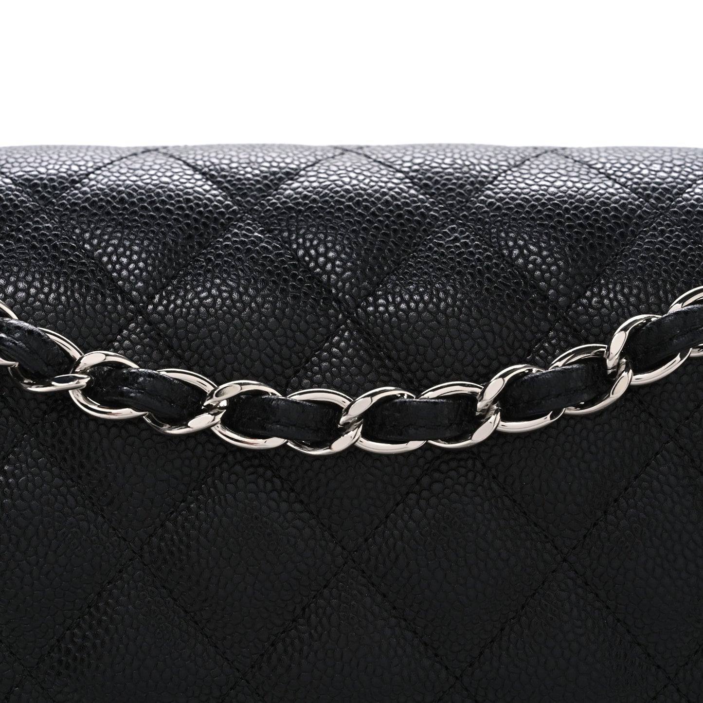 Caviar Quilted Jumbo Double Flap Black