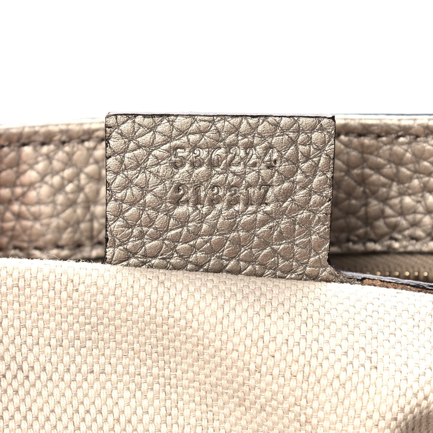 Metallic Pebbled Calfskin Medium Soho Flap Crossbody Golden Beige