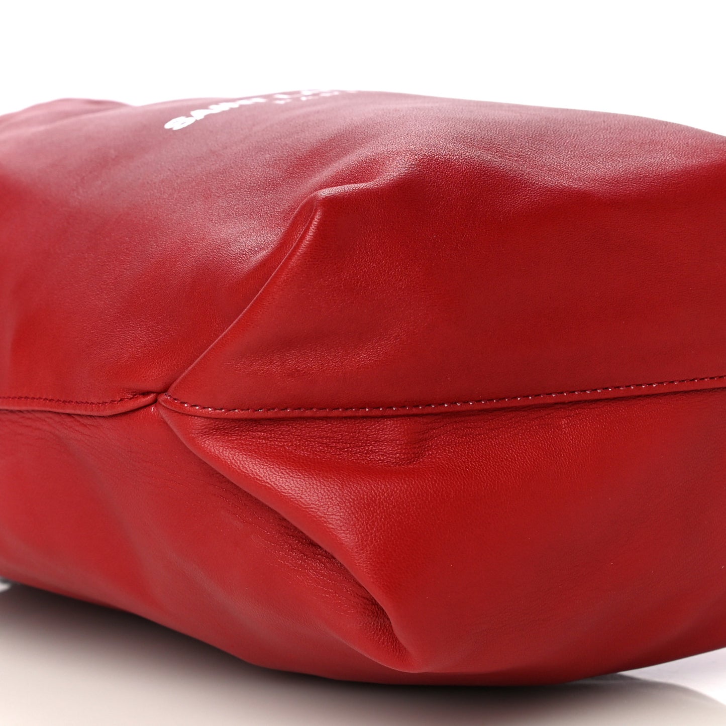 Lambskin Small Teddy Bucket Bag Red