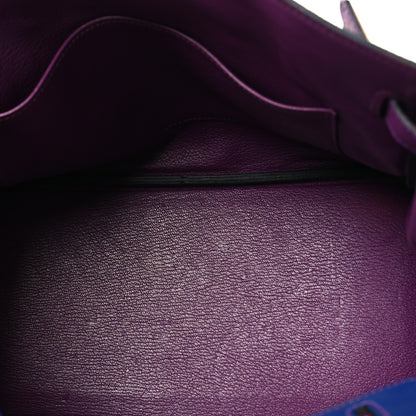 Hermes Togo Horseshoe Birkin 30 Blue Electrique Anemone 5 of 12