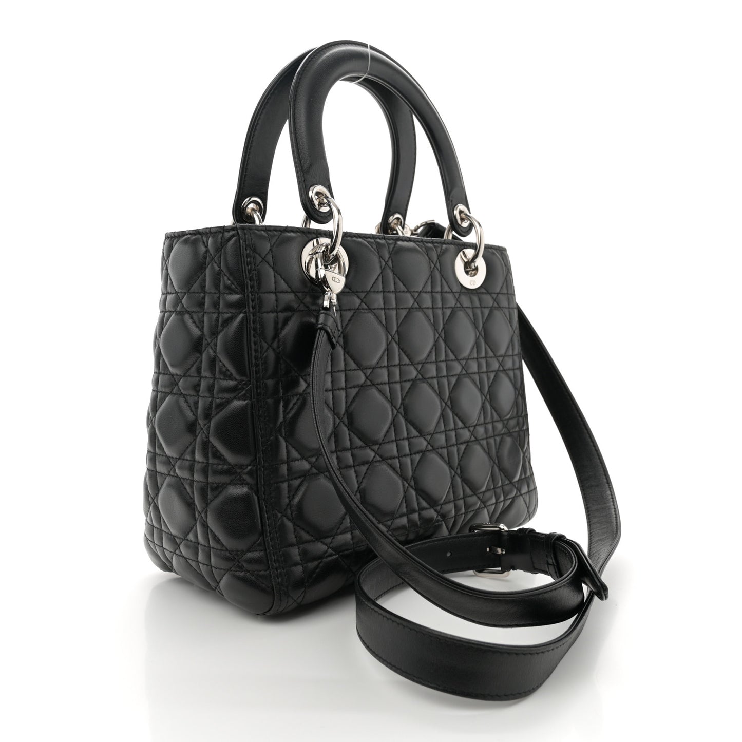 Lambskin Cannage Medium Lady Dior Black