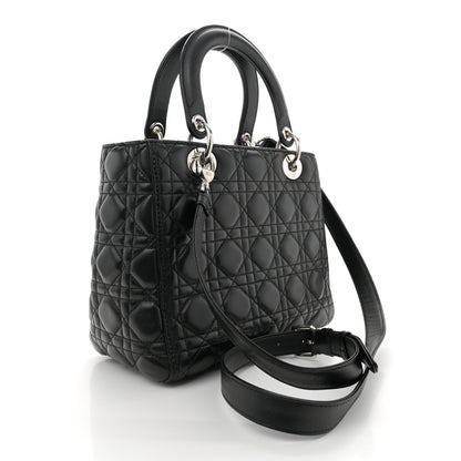 Christian Dior Lambskin Cannage Medium Lady Dior Black 3 of 10